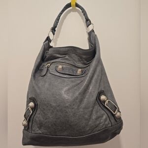 Giant Lambskin Leather Hobo Shoulder Bag